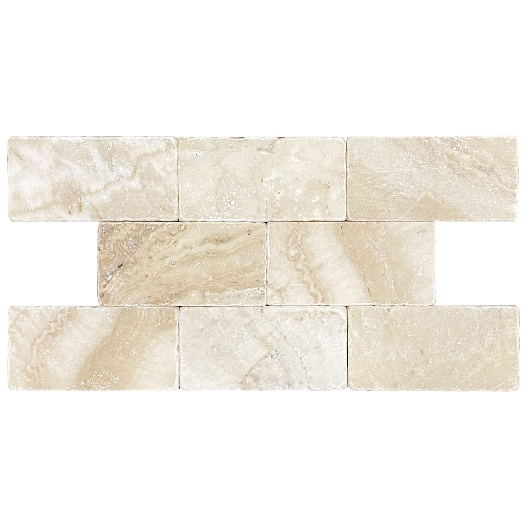Cloud Travertine 3" x 6" Tumbled Tile