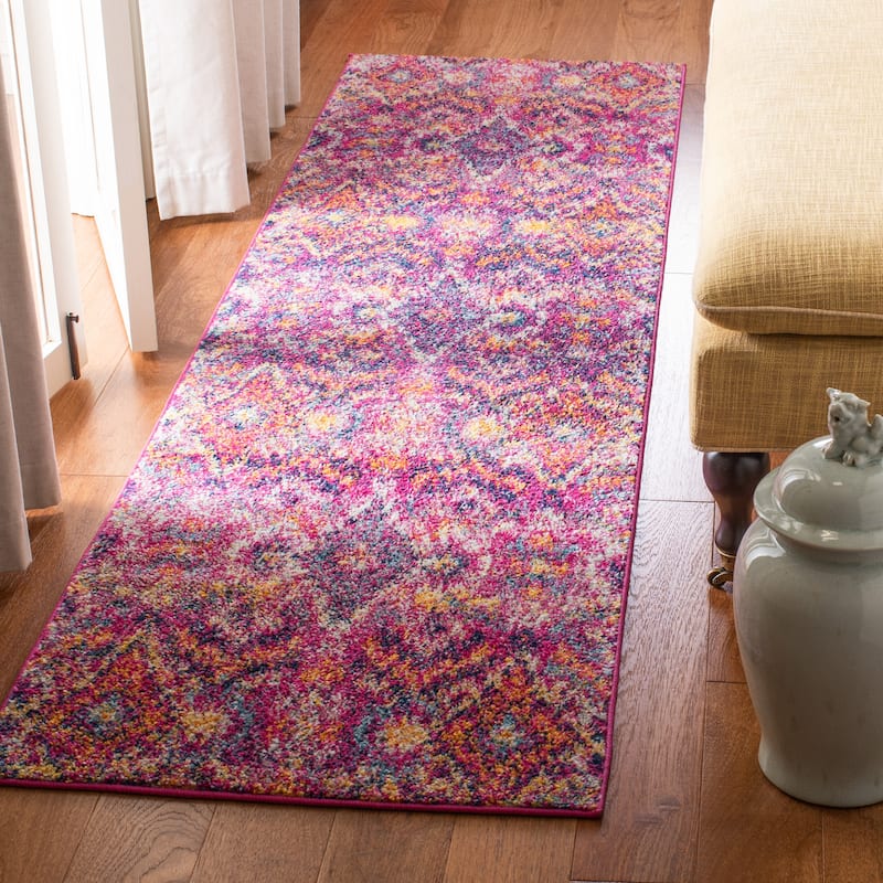 SAFAVIEH Madison Wanita Vintage Boho Boho Oriental Rug - 2' 3" x 8' - Fuchsia/Multi - Runner