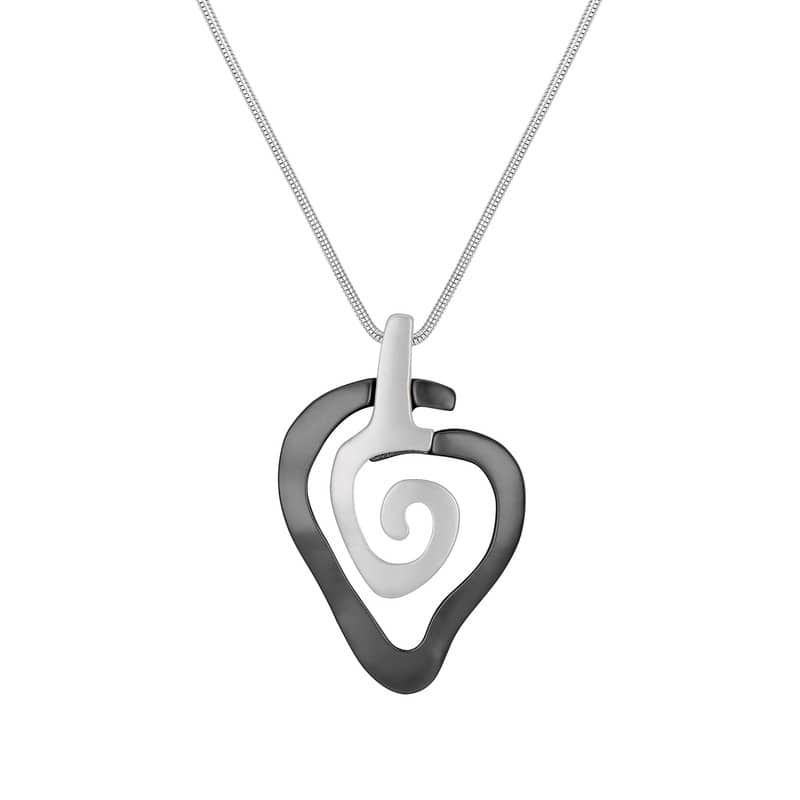 Victoria Townsend Silver Plated Large Spiral Pendant Necklace