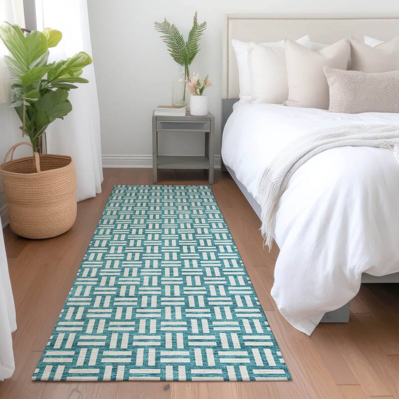 Premium Washable Super Soft Modern Weave Mayfield Rug - Teal - 2'3" x 7'6"