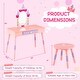 preview thumbnail 2 of 6, Gymax 3-Piece Kids Room Furniture Set Vanity Table Dressing Mirror