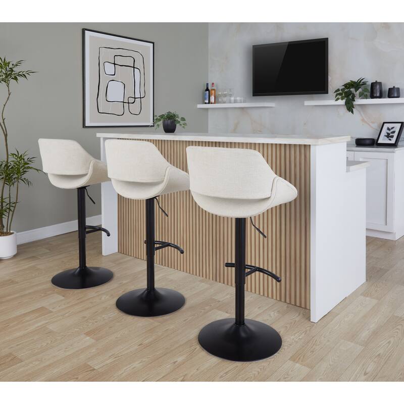 Silver Orchid Svellingen Adjustable Bar Stool with Rounded T Footrest - Set of 2