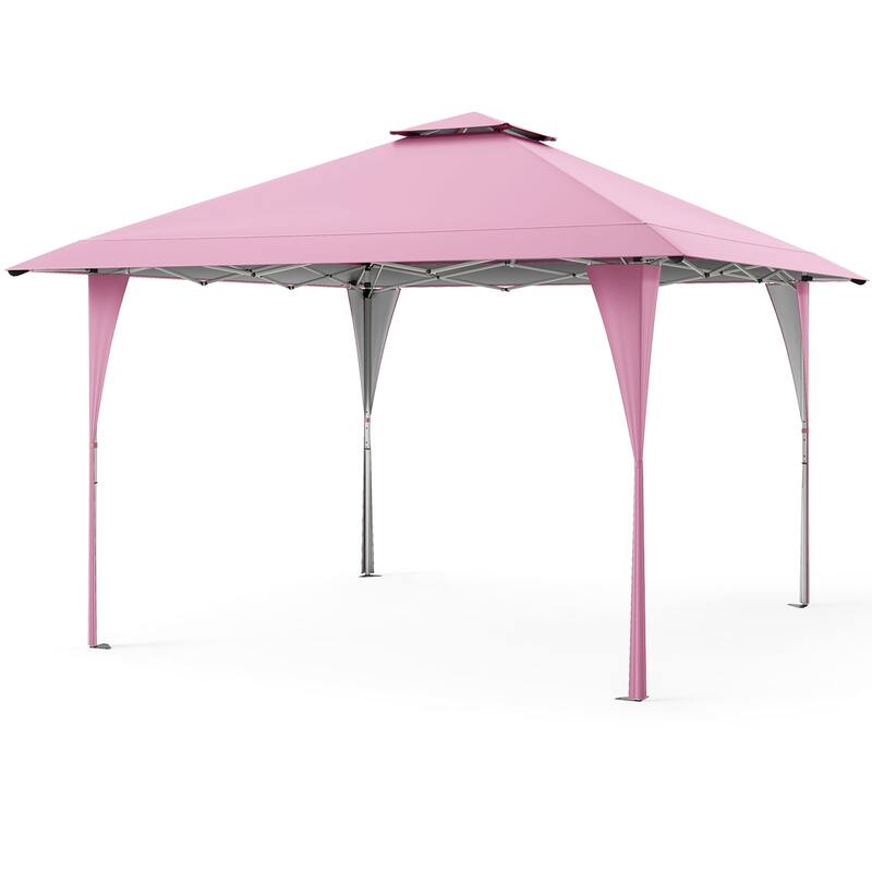 Pop up Gazebo with Portable Carrying Bag 8 Stakes and 4 Wind Ropes - Pink