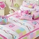 preview thumbnail 1 of 6, Cozy Line Pink Owl Cotton Quilt Bedding Set