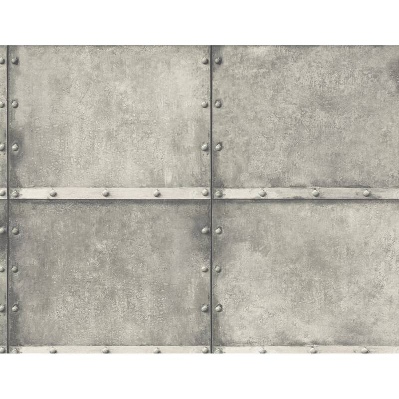 Seabrook Designs Faux Metal Panel Unpasted Wallpaper