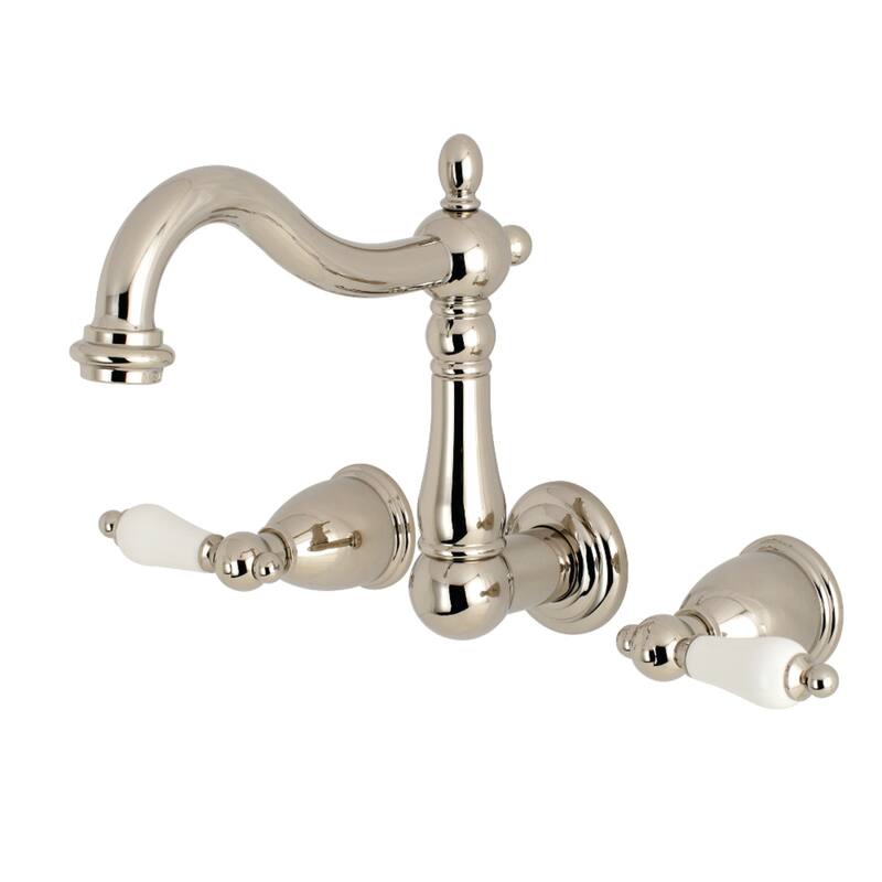 Heritage Two-Handle 3-Hole Wall Mount Bathroom Faucet