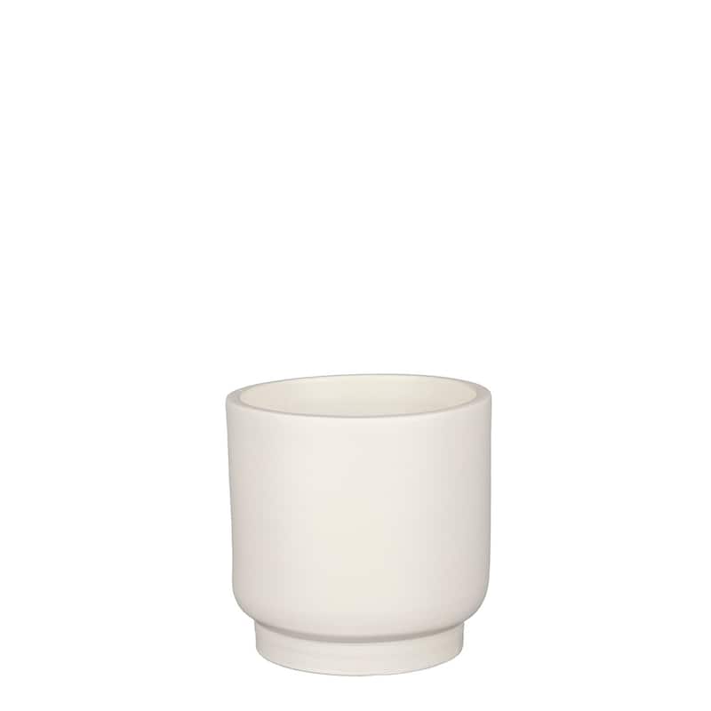 Sm. Riva Round White Pot-ST - White