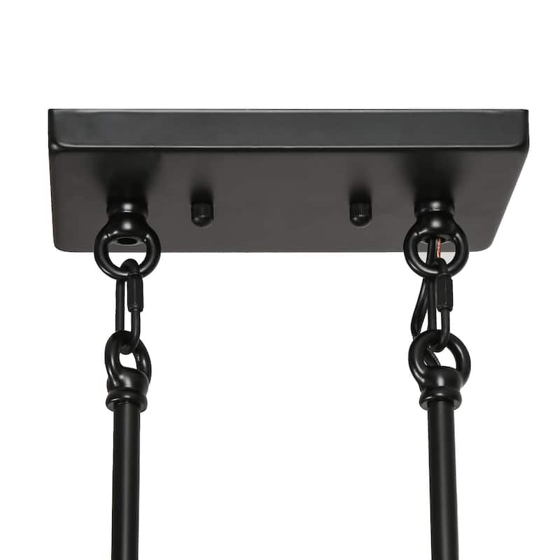 Aulia Modern 5-Light Crystal Chandelier Linear Black Kitchen Island Lights - L 45.6" x D 4.5" x H 15.5"