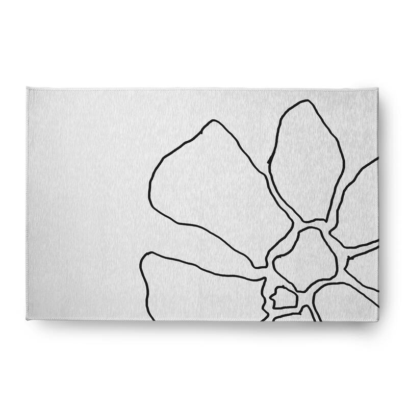 Petal Lines Spring Chenille Rug - Black/White - 4' x 6'