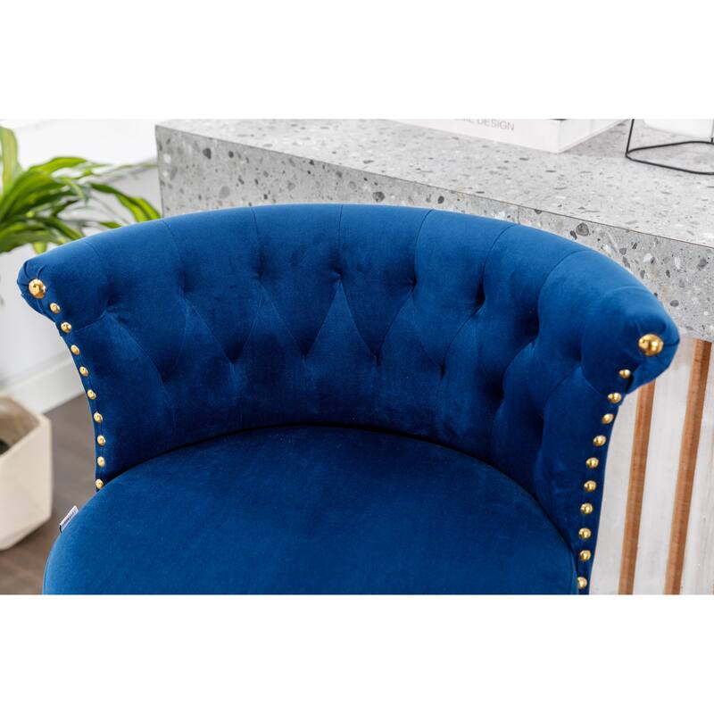 Set of 2 Adjustable Counter Height Swivel Bar Stools with Footrest