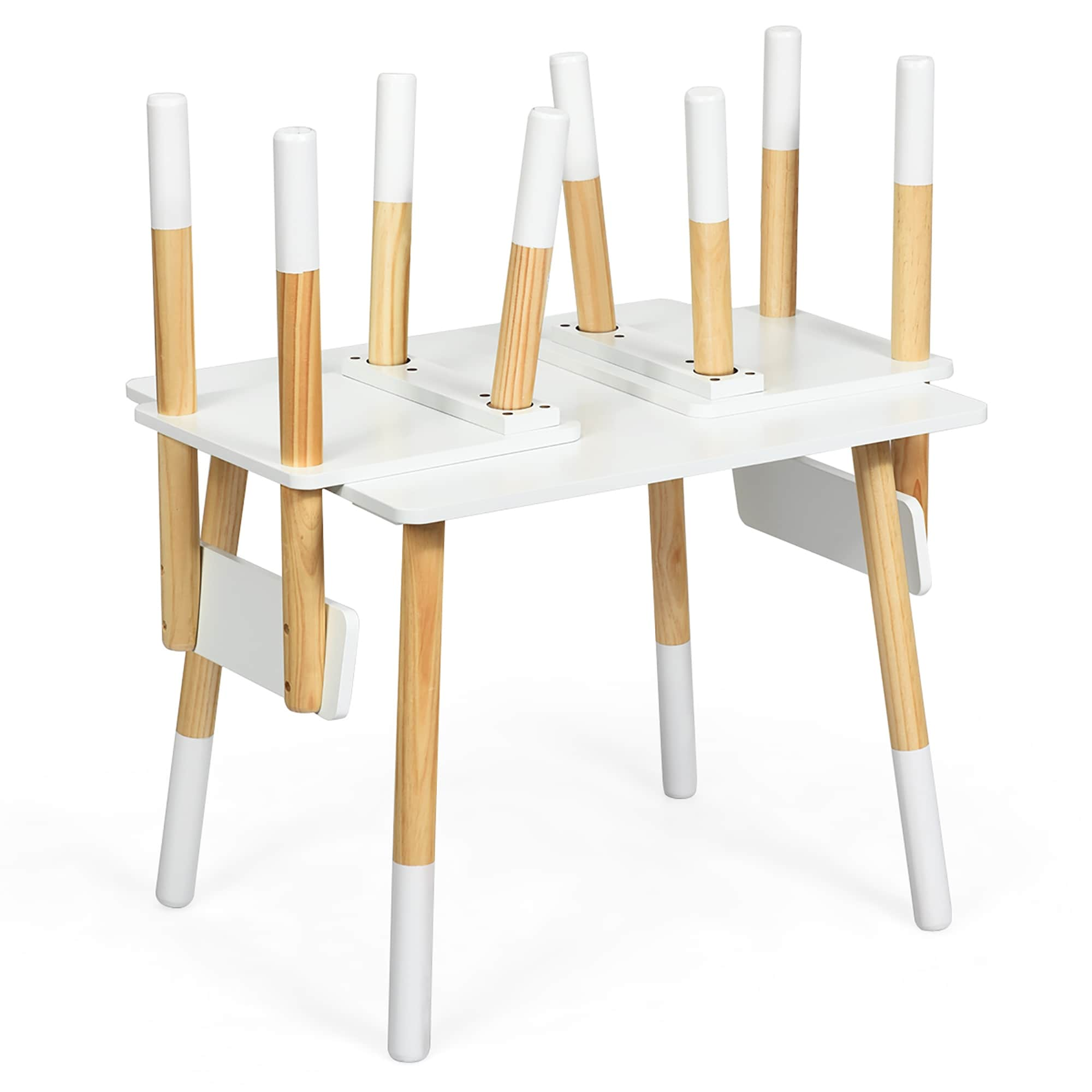 activity table set with two chairs