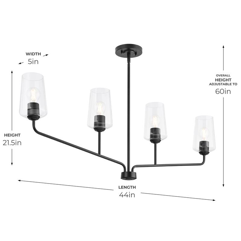 Progress Lighting P400441 Celino 4 Light 44" Wide Linear Chandelier