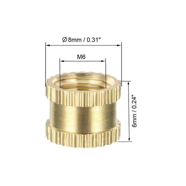 L M3 x 5mm Female Thread Brass Embedment Assortment Kit OD 50 Pcs uxcell Knurled Insert Nuts x 5mm