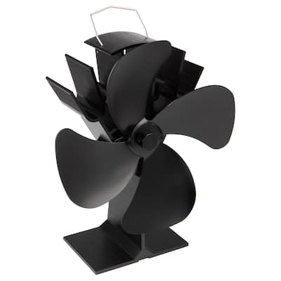 Home-Complete Quiet Heat-Powered Stove Fan, Black