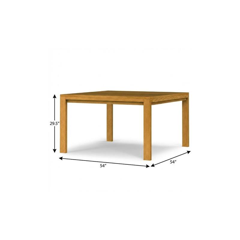 HomeRoots 54" Oak Wood Frame Base Square Dining Table - 54.00 in. x 29.50 in. x 54.00 in.