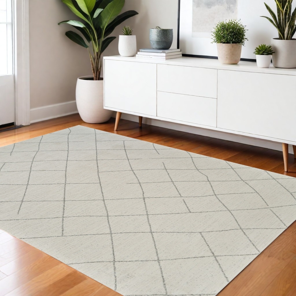 Hiba Betab Distressed Abstract Modern Stain Resistant Woven Area Rug By HomeRoots