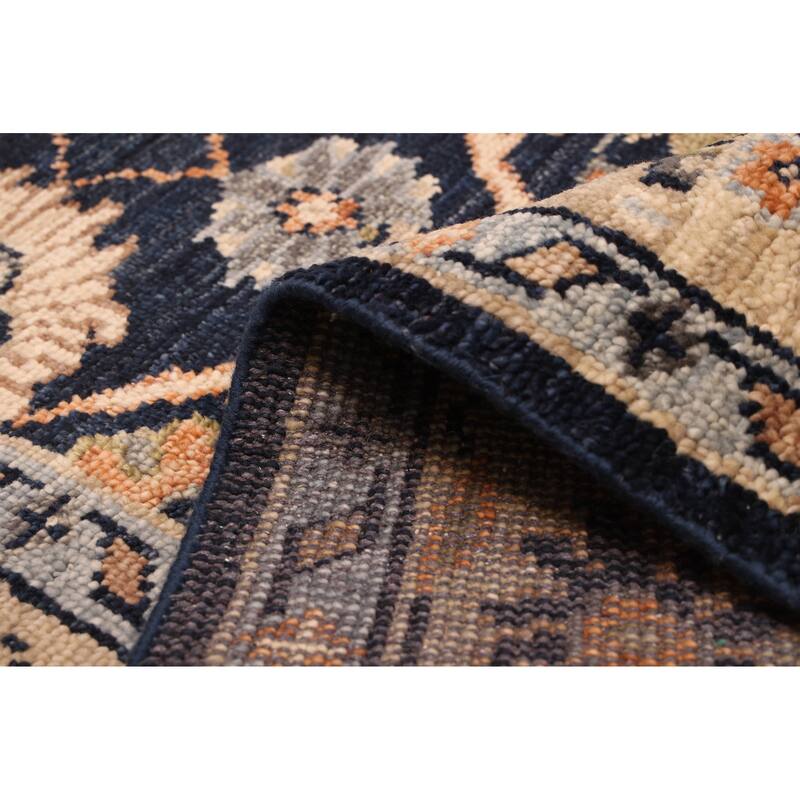 ECARPETGALLERY Hand-knotted Jules Serapi Dark Navy Wool Rug - 7'11 x 9'9