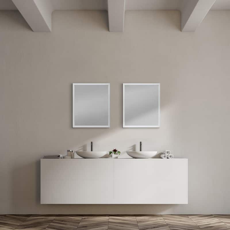 Bristol White 20x24 Faux Wood Frame Bathroom Vanity Mirror - 21.5L x 1.8W x 25.5H