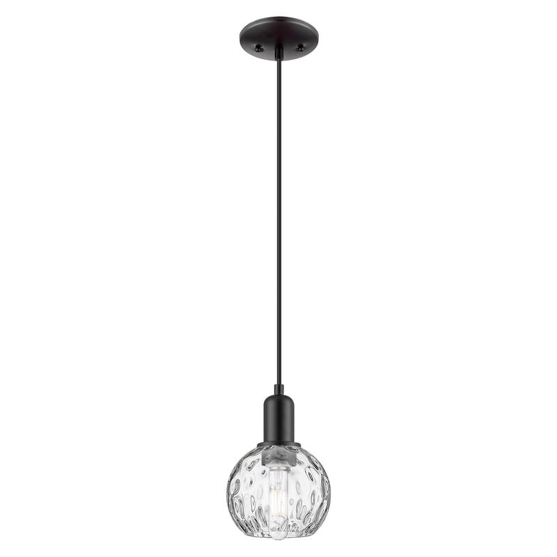 Innovations Lighting Endless Possibilities Arcadia - Athens Water Glass - 1 Light 6" Cord Hung Mini Pendant - Matte Black