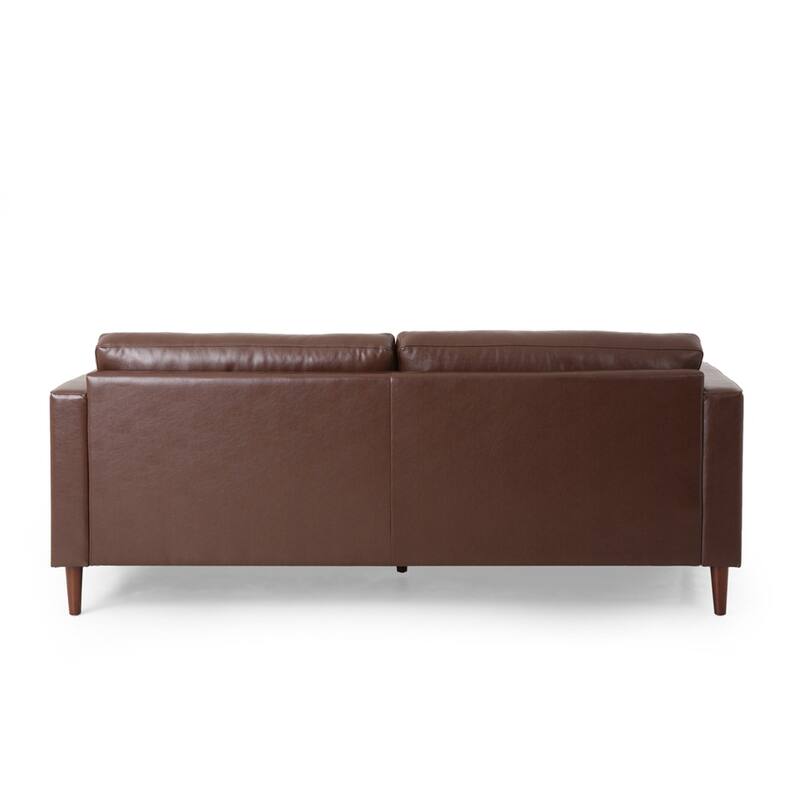 3 Seat PU Sofa with Wooden Frame and Legs