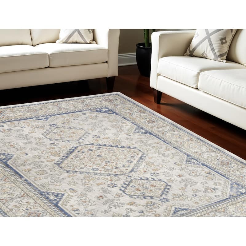 Nevox Power Loomed Area Rug By HomeRoots - 118' X '94' X '0.5 - 118' X '94' X '0.5 - Oxford Blue - Rectangle