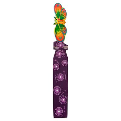 Novica Handmade Reading Butterfly Wood Bookmark