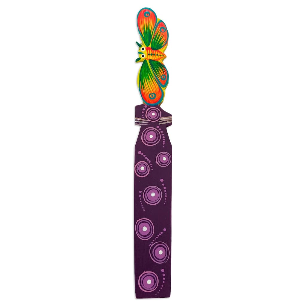 Novica Handmade Reading Butterfly Wood Bookmark