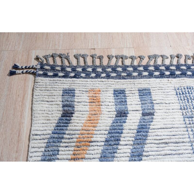 Home Decor Multicolored Hand-Knotted Wool Contemporary Marrakech Handspun Area RugElegant, Durable Rug for Living Room, Bedroom,