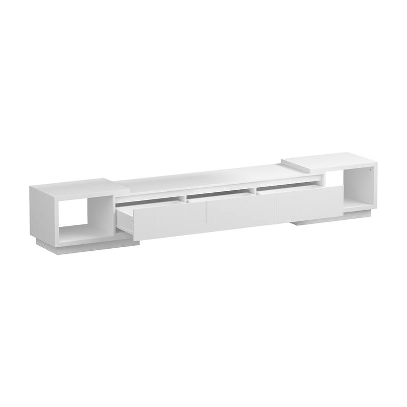 Extendable TV Stand Storage Media Console Modern Entertainment Center