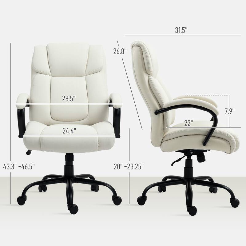 Executive Office Chair - Plush Padding, Adjustable & Rolling Wheels for Effortless Office Style