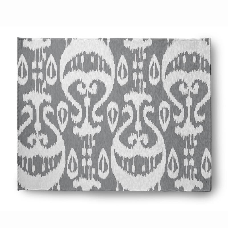 Ikat Soft Chenille Rug - 8' x 10' - Grey