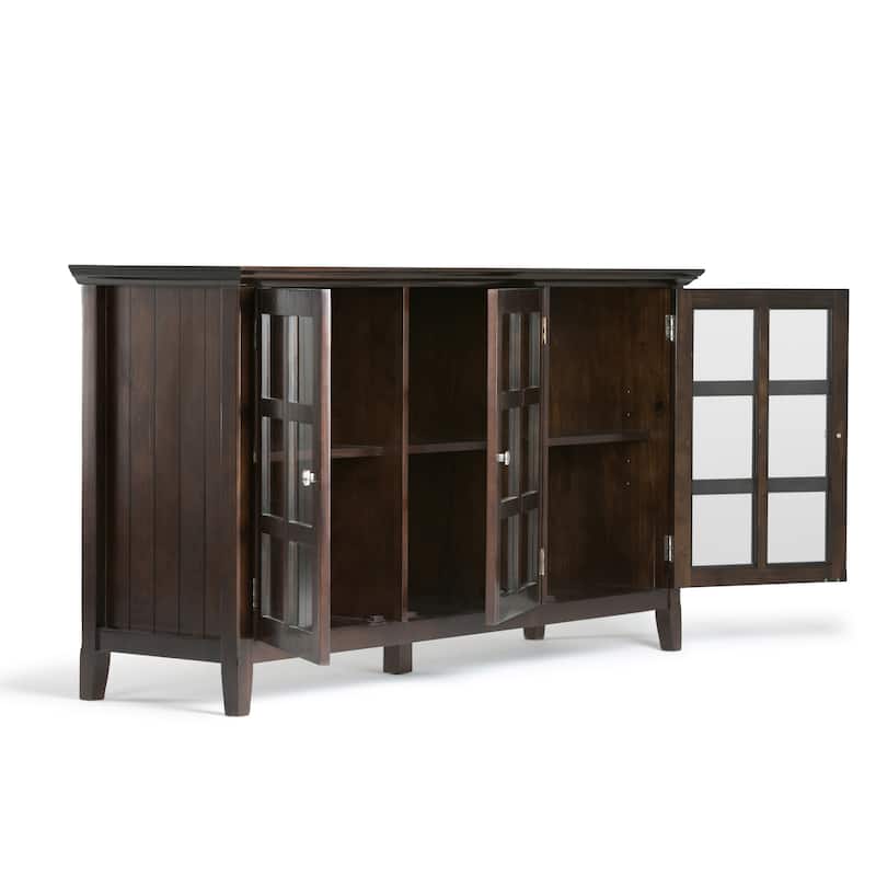 WYNDENHALL Normandy SOLID WOOD 62 inch Wide Transitional Wide Storage Cabinet - 62"w x 18"d x 34" h