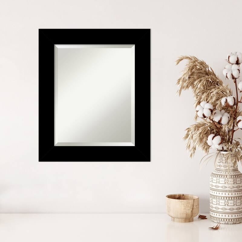 Basic Beveled Wood Framed Wall Mirror