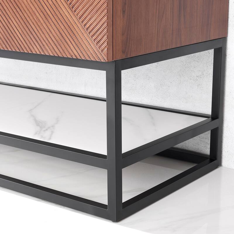 Mahon Double Bath Vanity with Composite Stone Top and Mirror