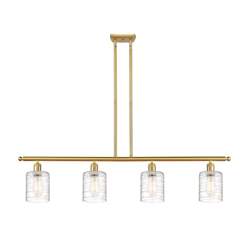 Innovations Lighting 516-4I-10-48 Cobbleskill Linear Cobbleskill 4 - Satin Gold / Deco Swirl