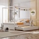 preview thumbnail 2 of 7, Gymax Full Size Canopy Bed with Trundle Wooden Platform Bed Frame