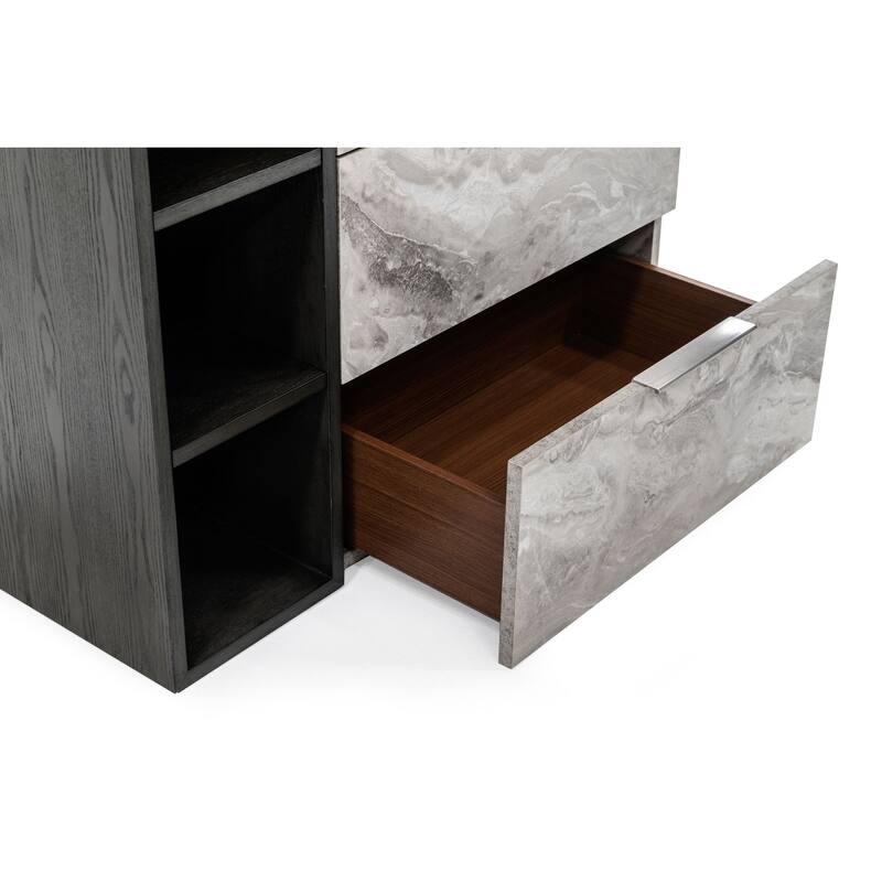 Nova Domus Maranello Modern Grey Wash & Faux Marble Chest