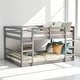 preview thumbnail 1 of 18, Full Over Full Bunk Bed with Ladder and Guardrails, Solid Wood Frame, No Box Spring Required