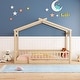 preview thumbnail 27 of 31, Twin Size Floor Bed House Bed with Roof and Fence