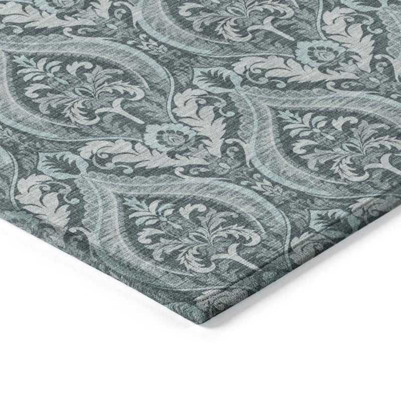 Talu Graceful Floral Weather Resistant Classic Meets Modern Outdoor Rug