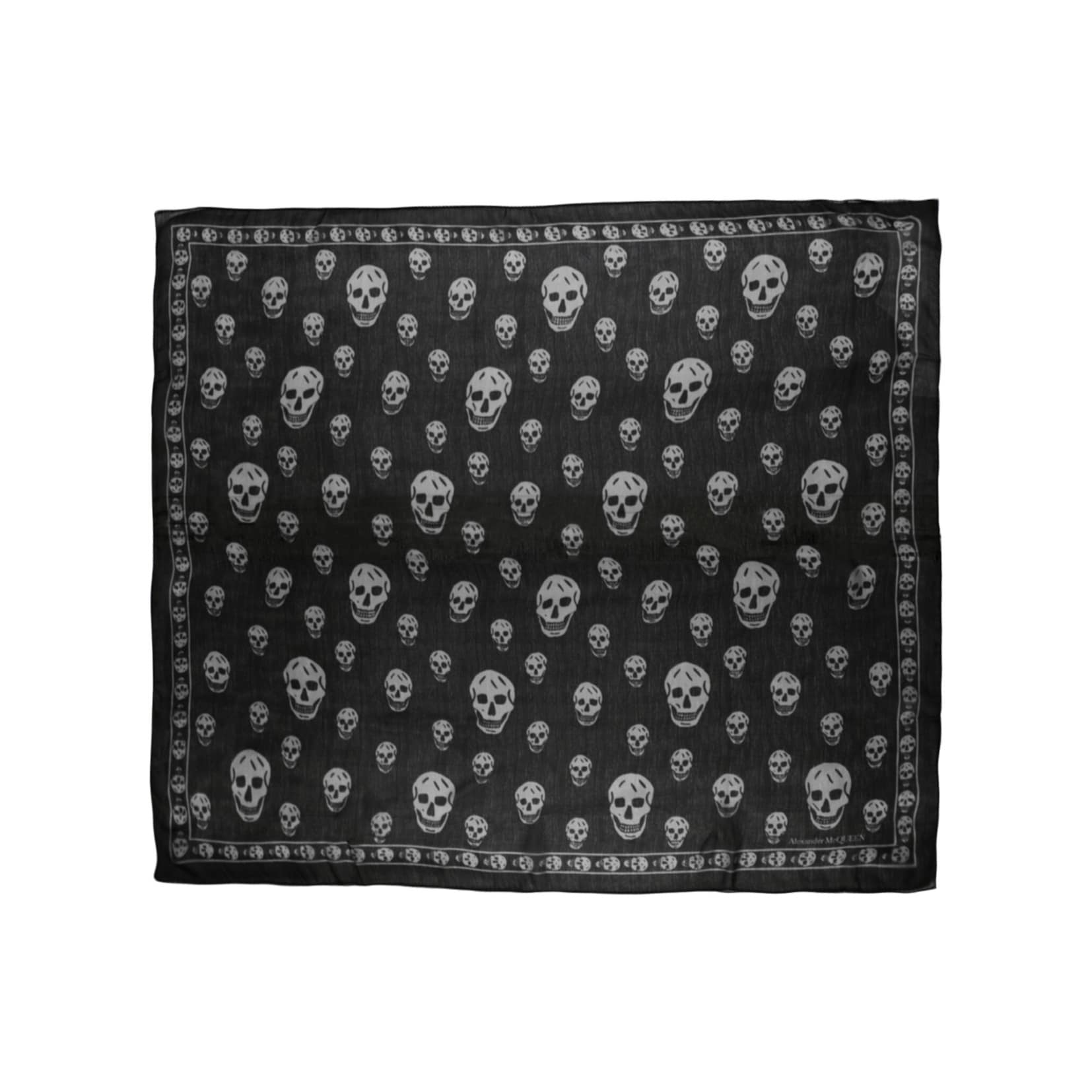 Alexander McQueen Skull Print Silk Scarf - Overstock - 43598387