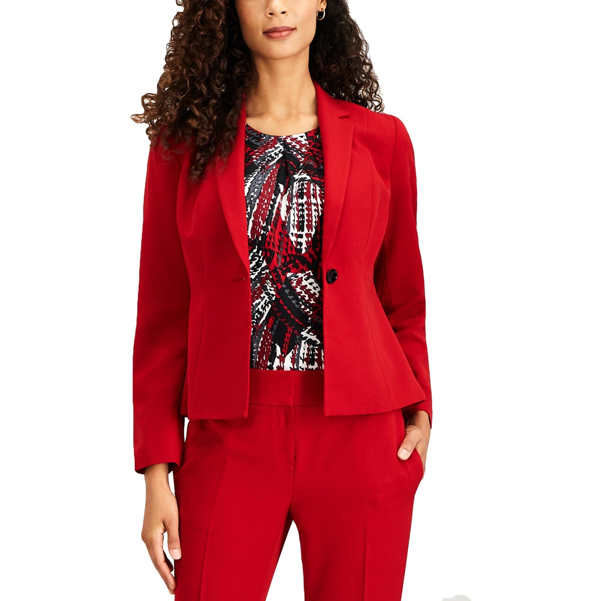 kasper red suit