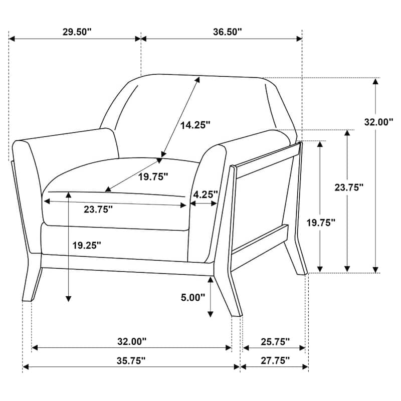 Vaughn Fabric Upholstered Flared Arm Accent Chair Grey - 36.5" x 29.5" x 32"