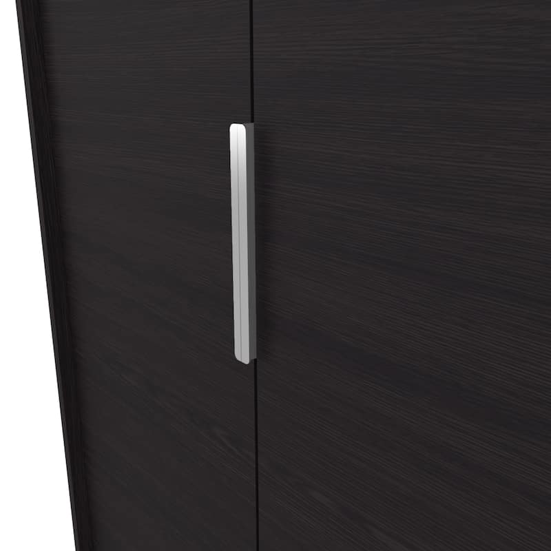 Wardrobe Berlin, Two Doors, Hanging Rod, Two Shelves, Shoe Rack, Bedroom, Wengue