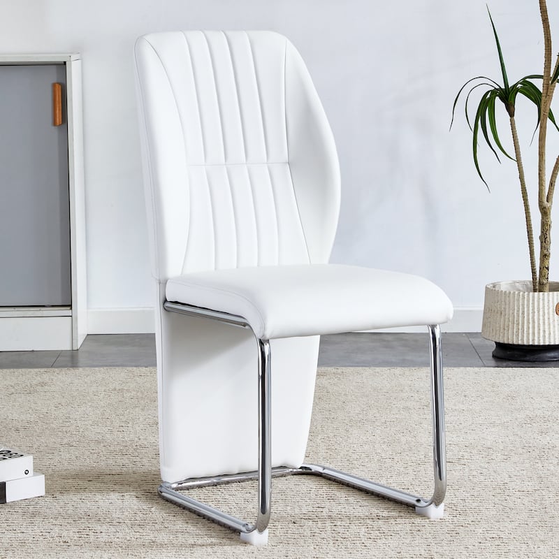 Set Of 4 Dining Chairs High Backrest