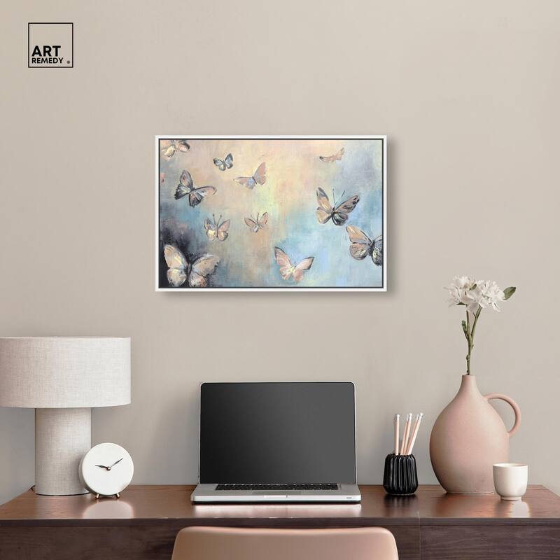 Textured Butterflies I Canvas by Art Remedy