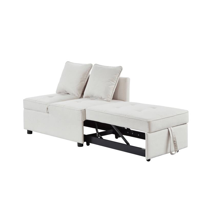 4-in-1 Sofa Bed - Convertible Recliner with Wood Frame