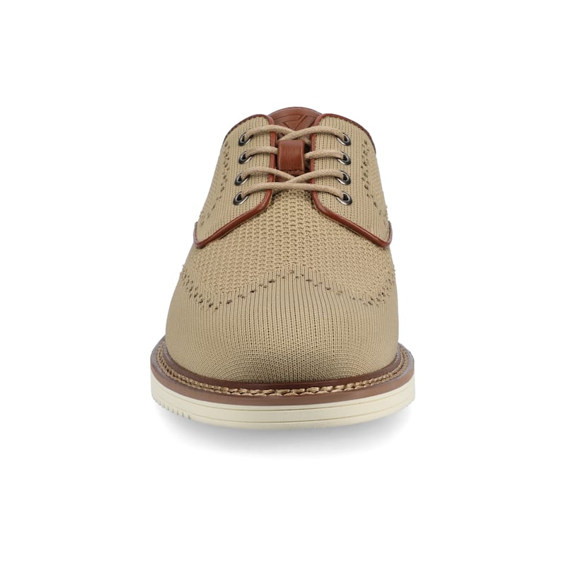 Vance Mens Whitaker Casual Knit Hybrid Wingtip Dress Shoe - Taupe - 8