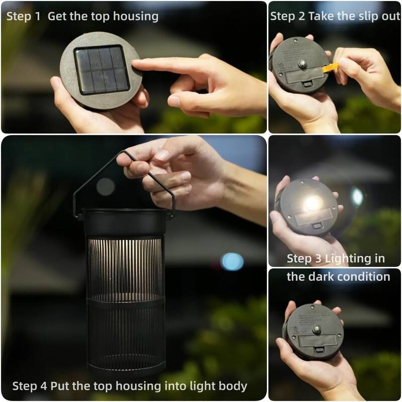 2 Pack Solar Lantern Lights, Decoration Ambient Lamp