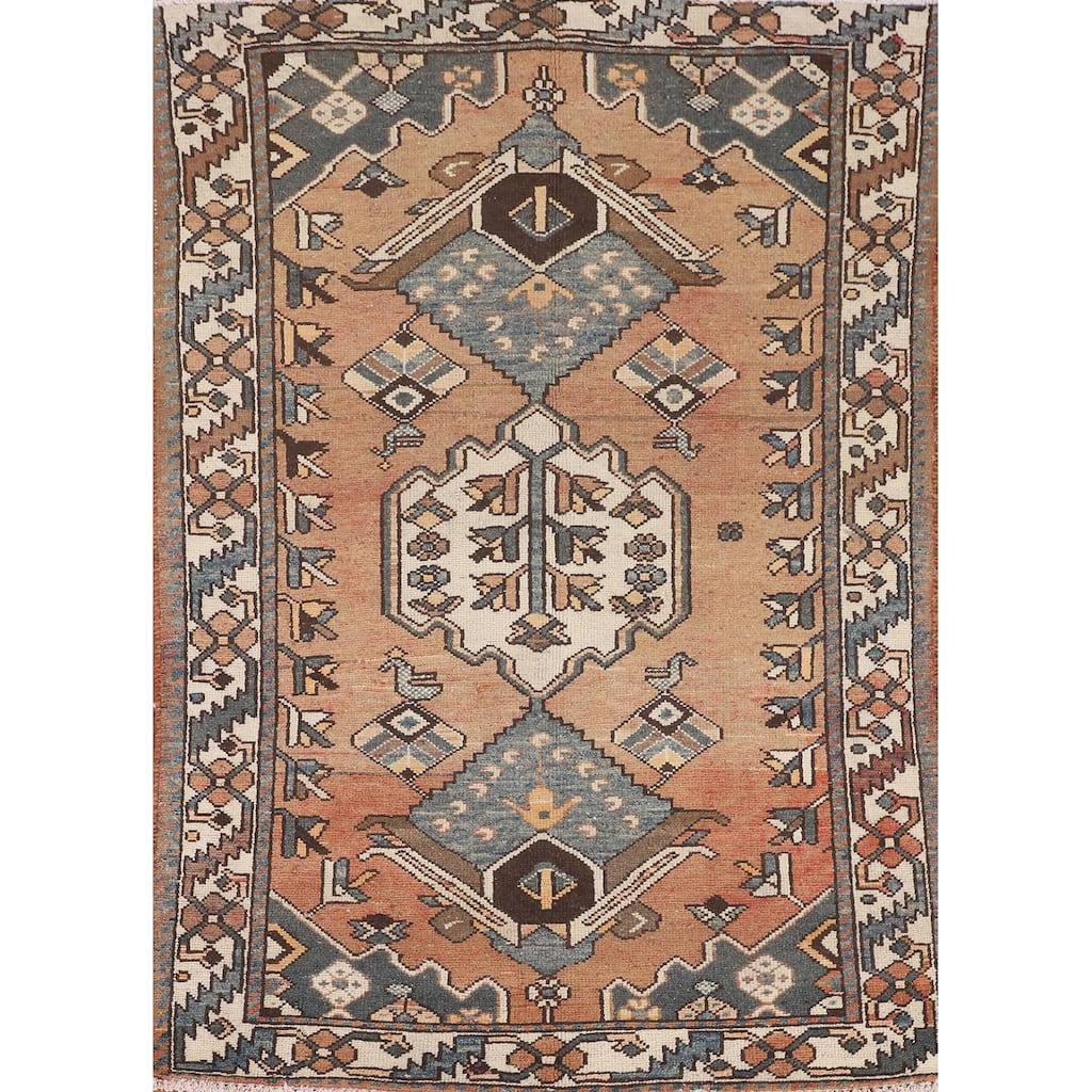 Bakhtiari Persian Accent Rug Hand-Knotted Wool Carpet - 4'4" x 6'2"